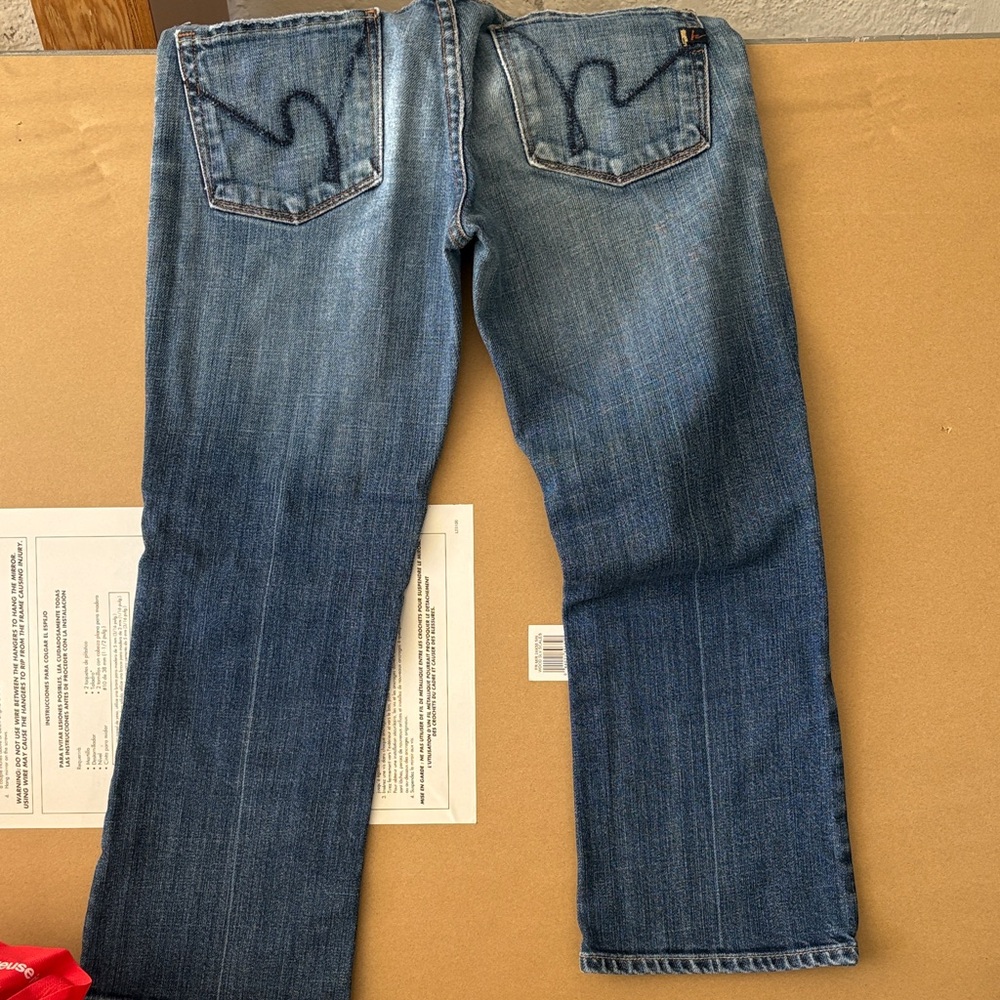 Citizens Of Humanity Blue Cropped Ankle Jeans